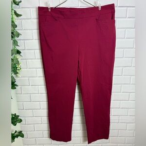 Chico's Women's stretch Pants Size 3R (16/18 L) Burgundy Red